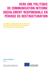 Vers une politique de communication interne socialement responsable en période de restructuration